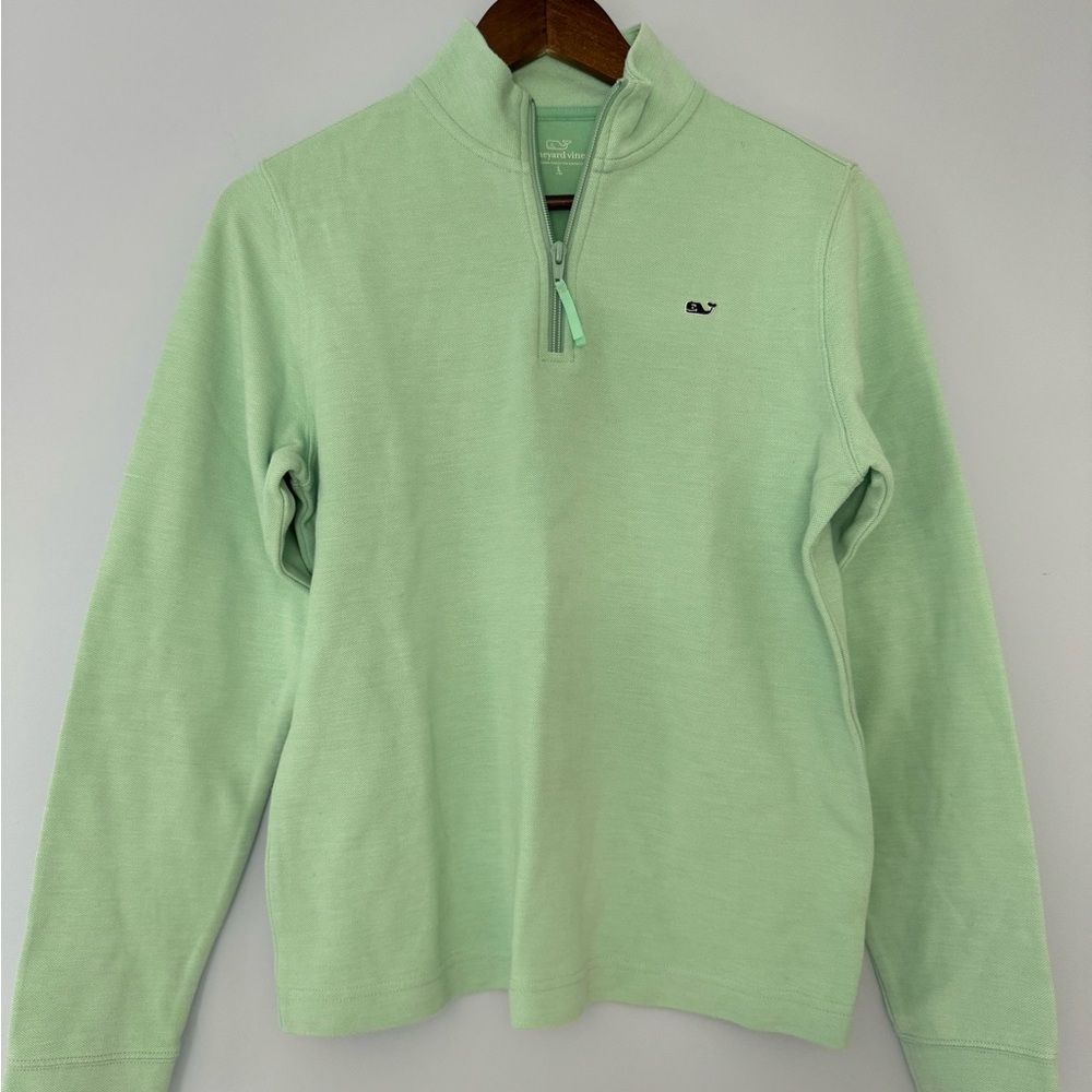 Vineyard Vines Boys Turquoise Quarter-Zip Sweater
